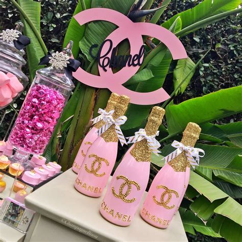 pink Chanel party decorations